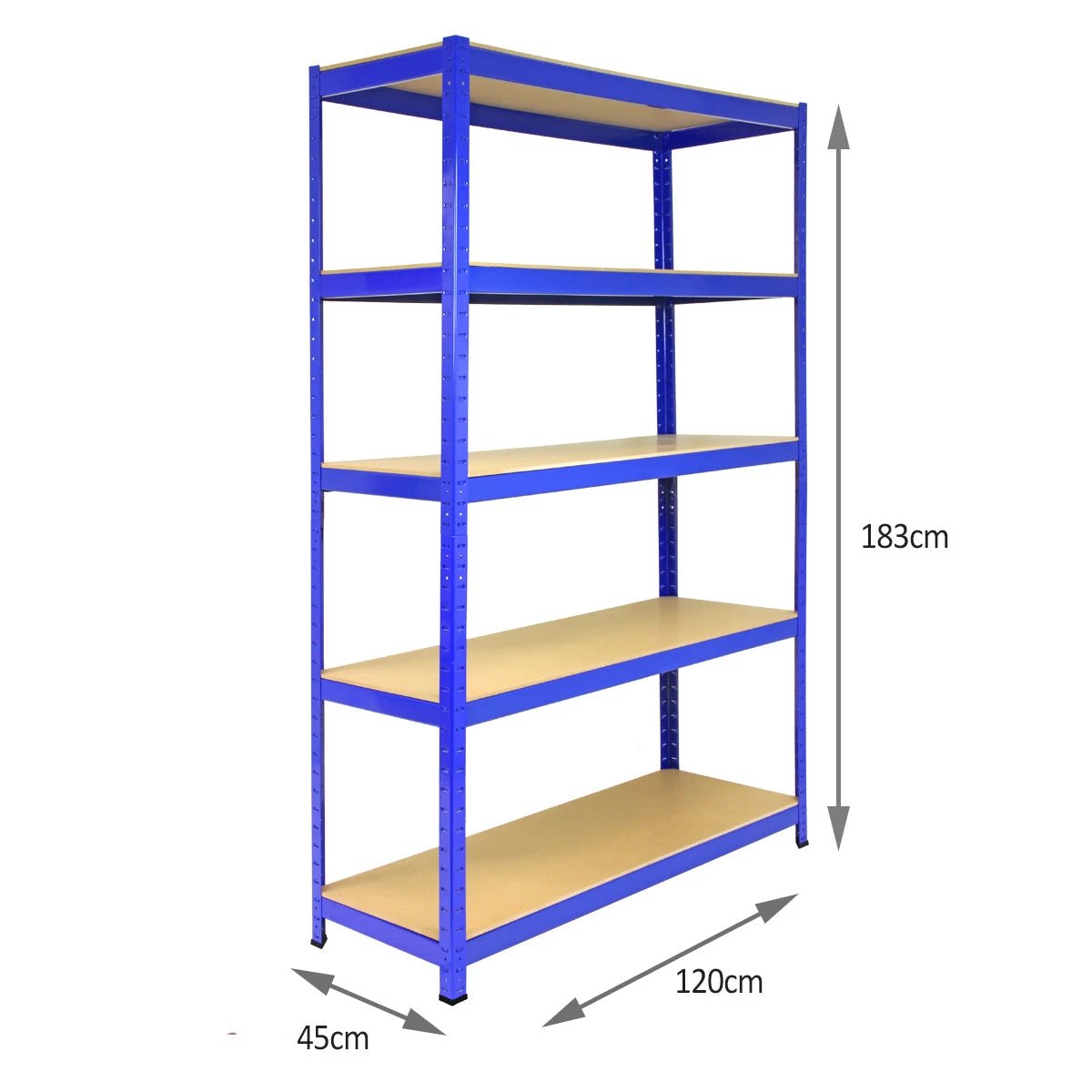 Monster Shop Monster Racking T-Rax Strong Storage Shelves, Blue, 120cm W, 45cm D -