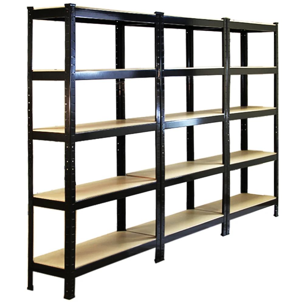 Monster Shop Monster Racking T-Rax Heavy Duty Shelving Units, Black, 75cm W, 30cm D, Set of 3 -