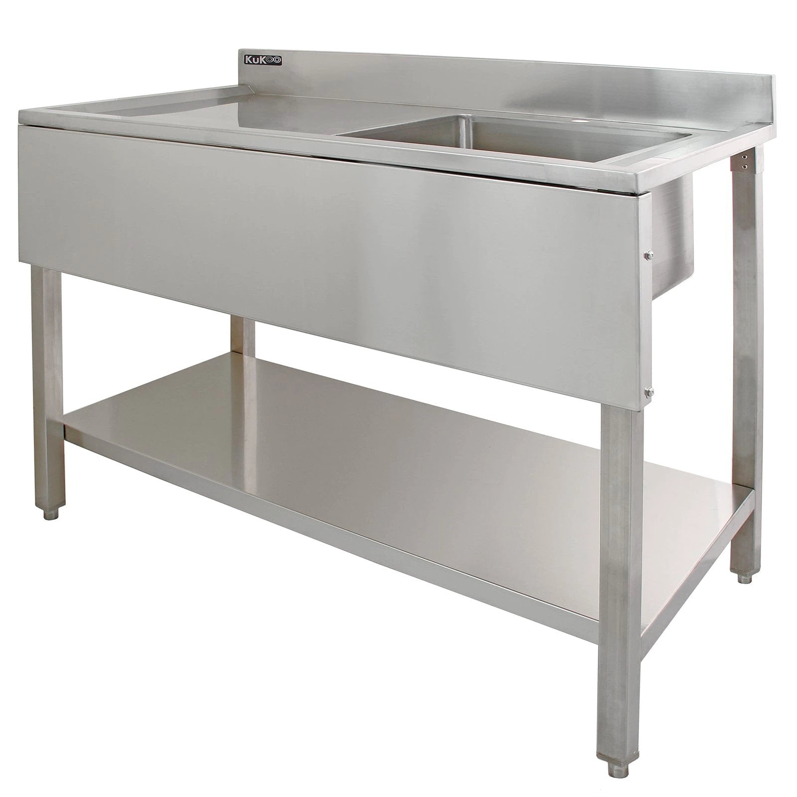 Monster Shop KuKoo Commercial Stainless Steel Sink - Left Hand Drainer -