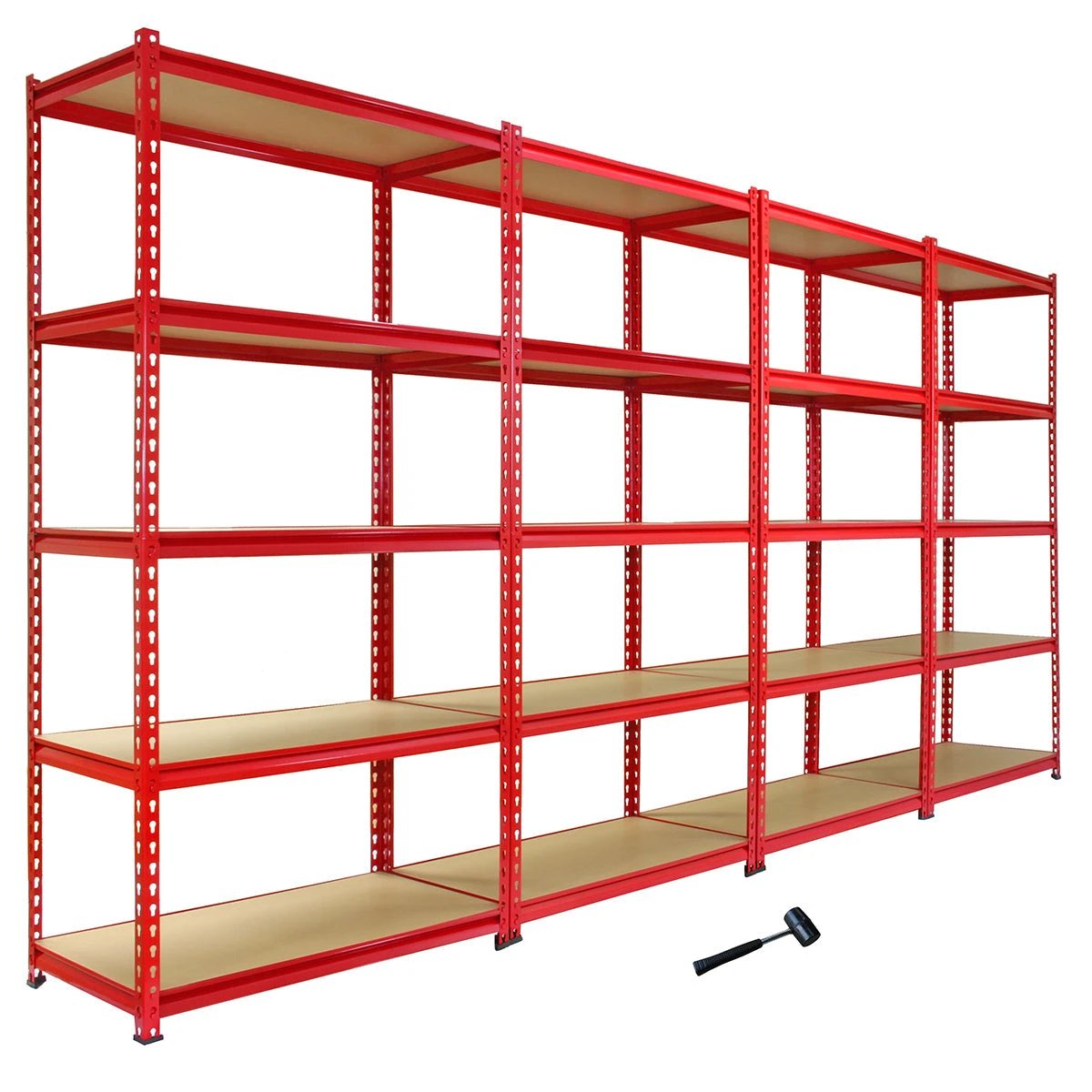 4 x Z-Rax Metal Racking Units Red 90cm & Free Mallet by Monster Shop
