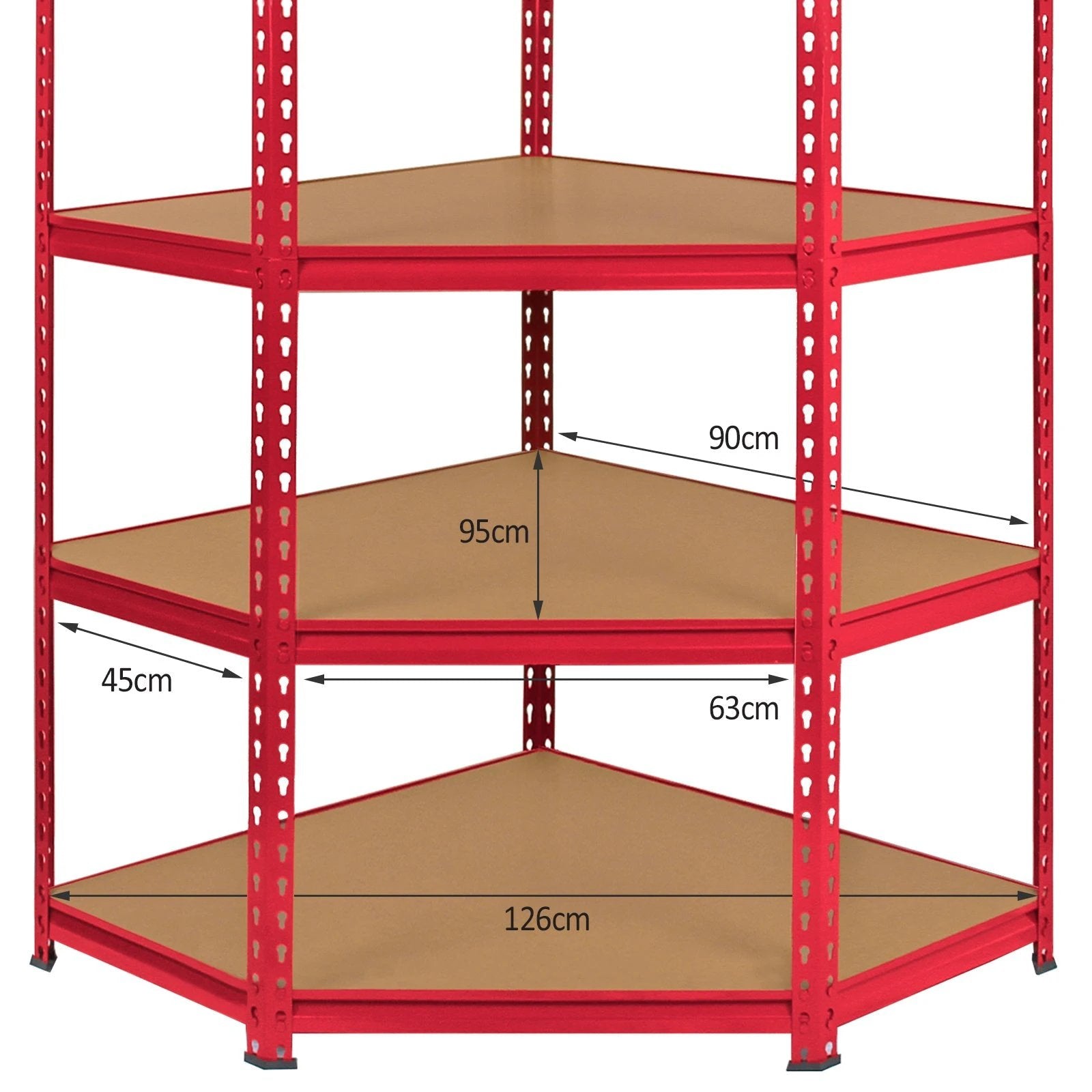 Monster Racking Z-Rax Corner Storage Shelf Unit, Red, 90cm Wide by Monster Shop