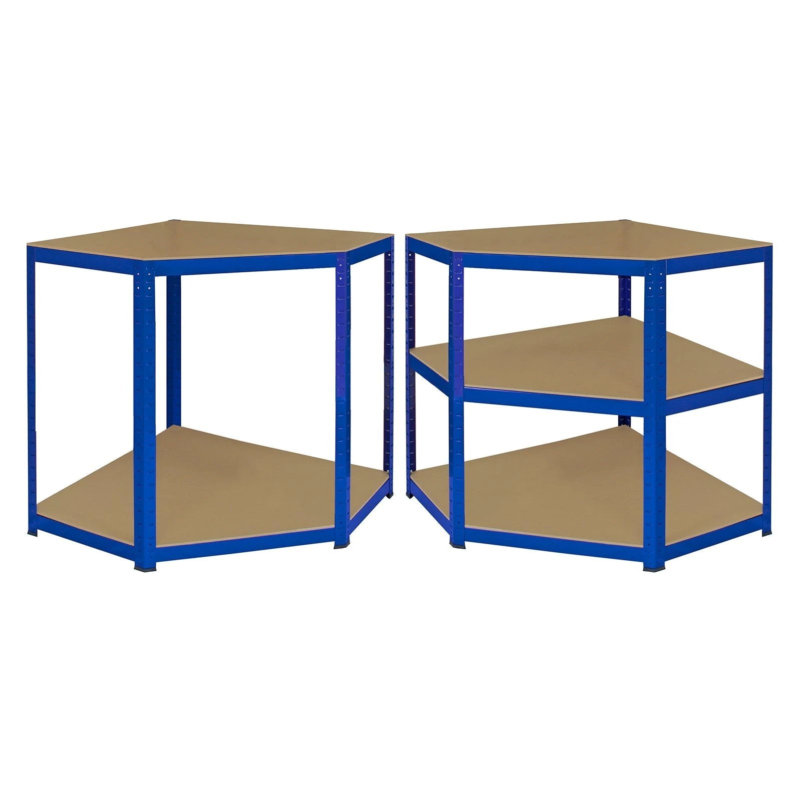 Monster Shop Monster Racking T-Rax Corner Shelving Unit & 2 x 90cm Garage Storage Bays, Blue -