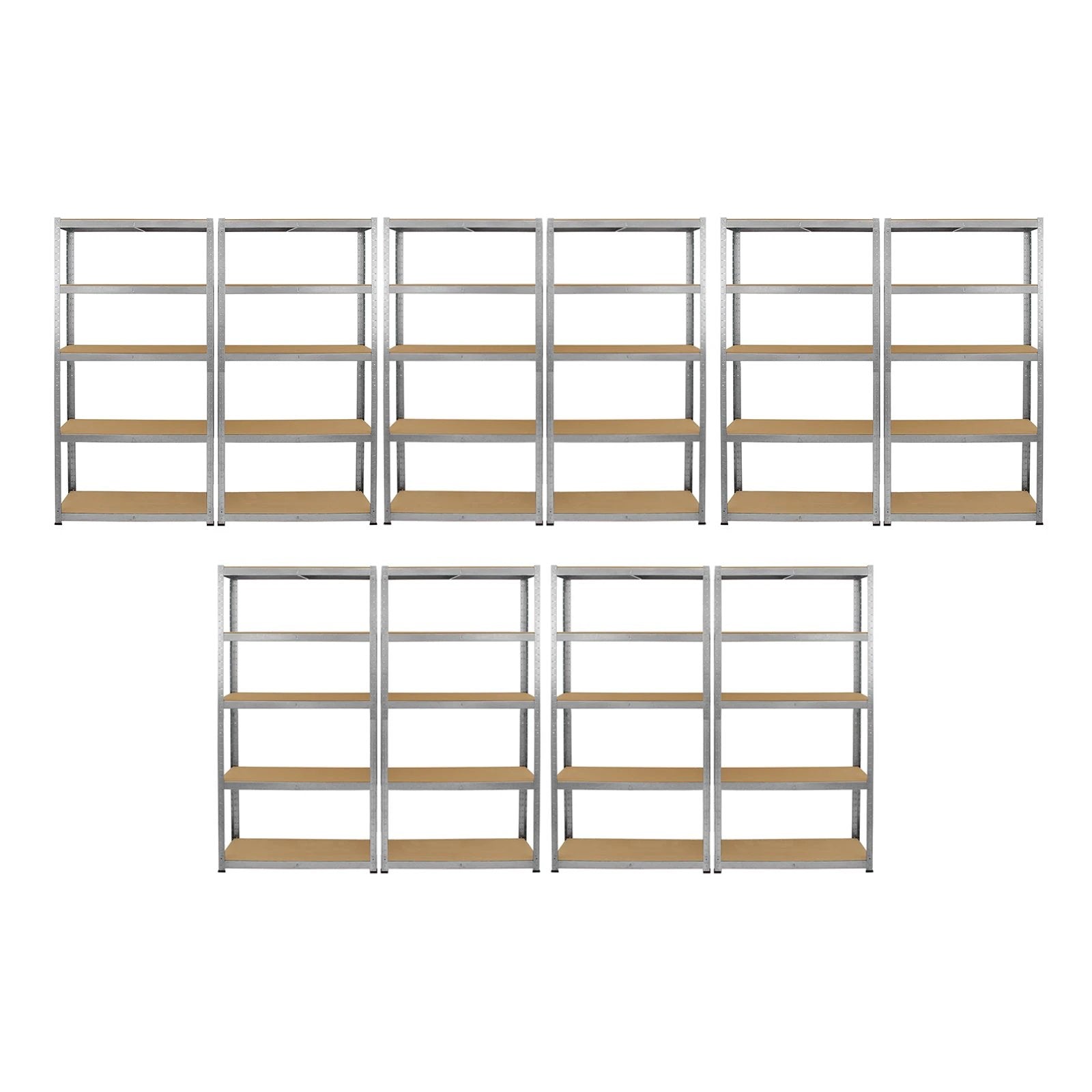 Monster Shop Monster Racking 10 x Galwix Galvanised Steel Shelves, 90cm Wide -