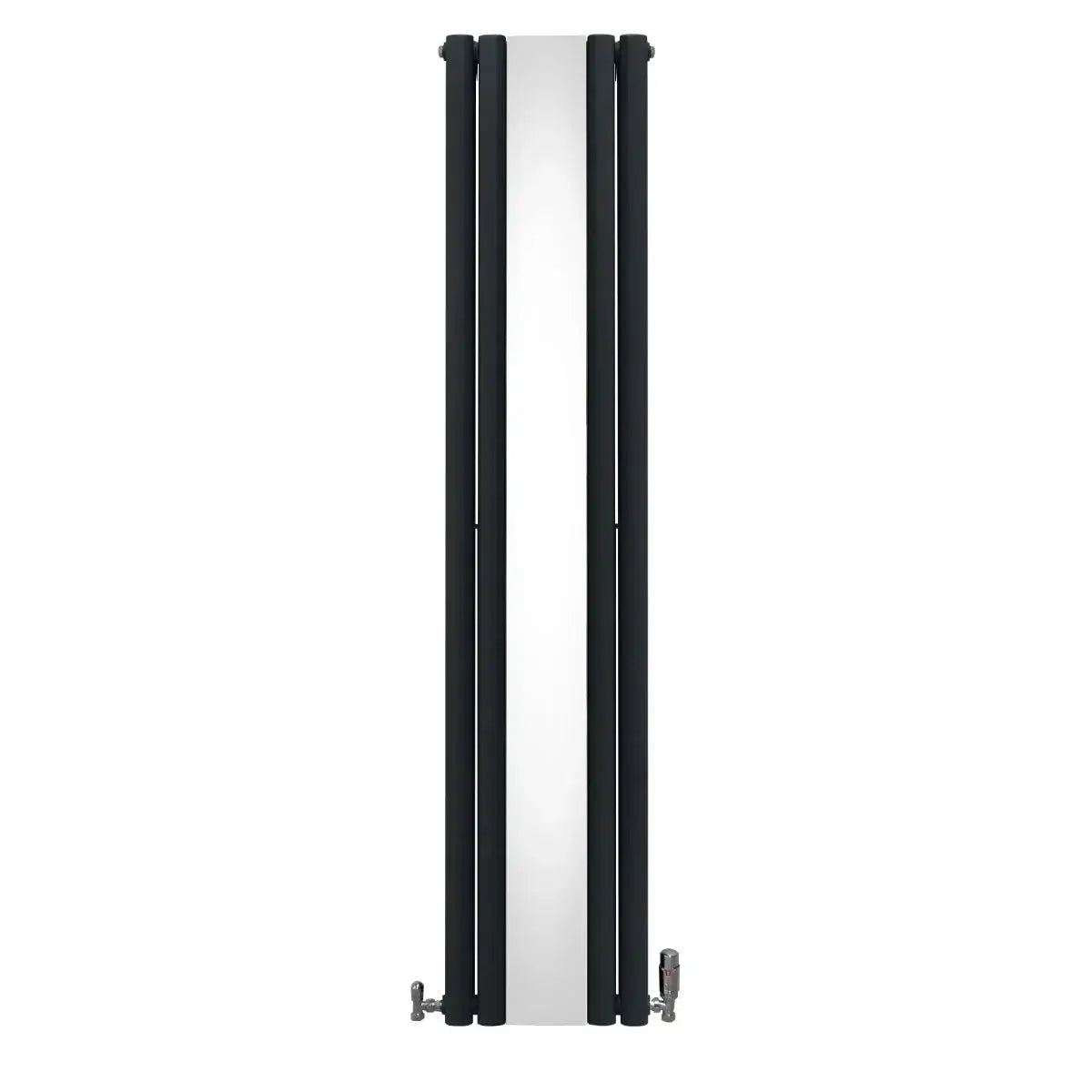 Monster Shop Oval Mirror Radiator & Valves - 1800mm x 380mm - Anthracite Grey -