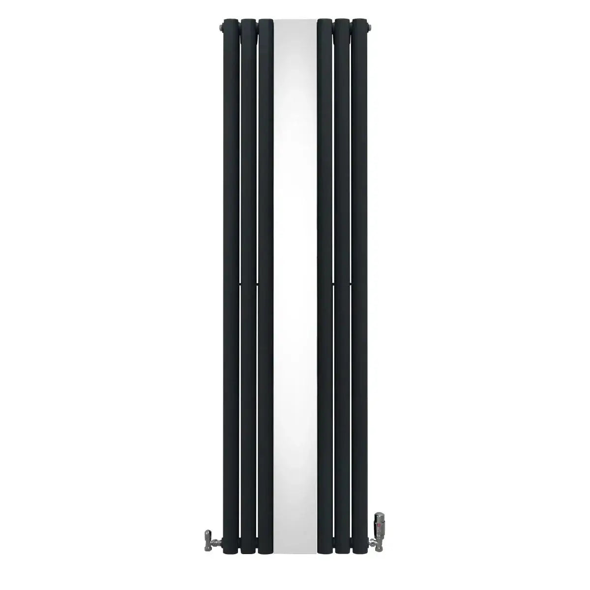 Monster Shop Oval Mirror Radiator & Valves - 1800mm x 500mm - Anthracite Grey -