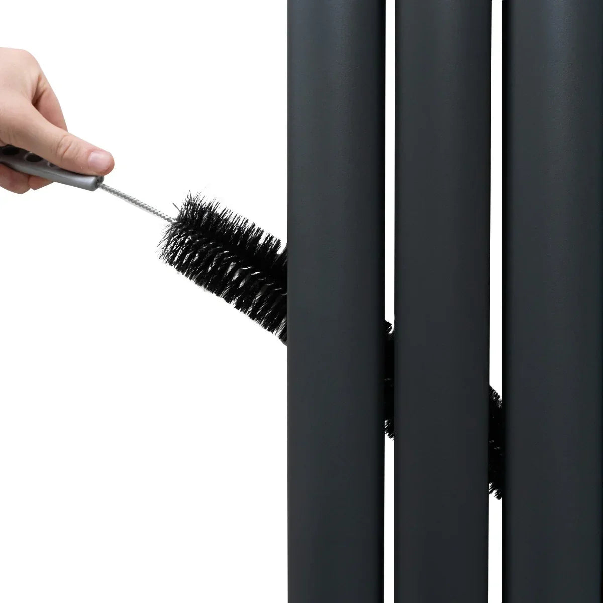 Monster Shop Oval Mirror Radiator & Valves - 1800mm x 500mm - Anthracite Grey -