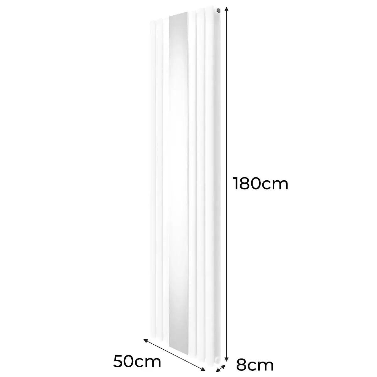 Monster Shop Oval Mirror Radiator & Valves - 1800mm x 500mm - White -