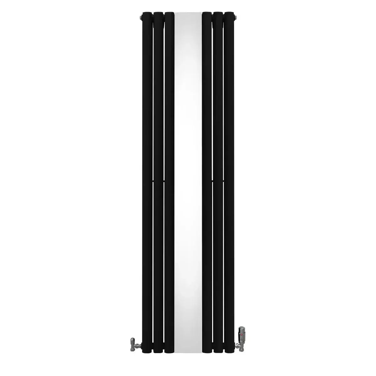 Monster Shop Oval Mirror Radiator & Valves - 1800mm x 500mm - Black -