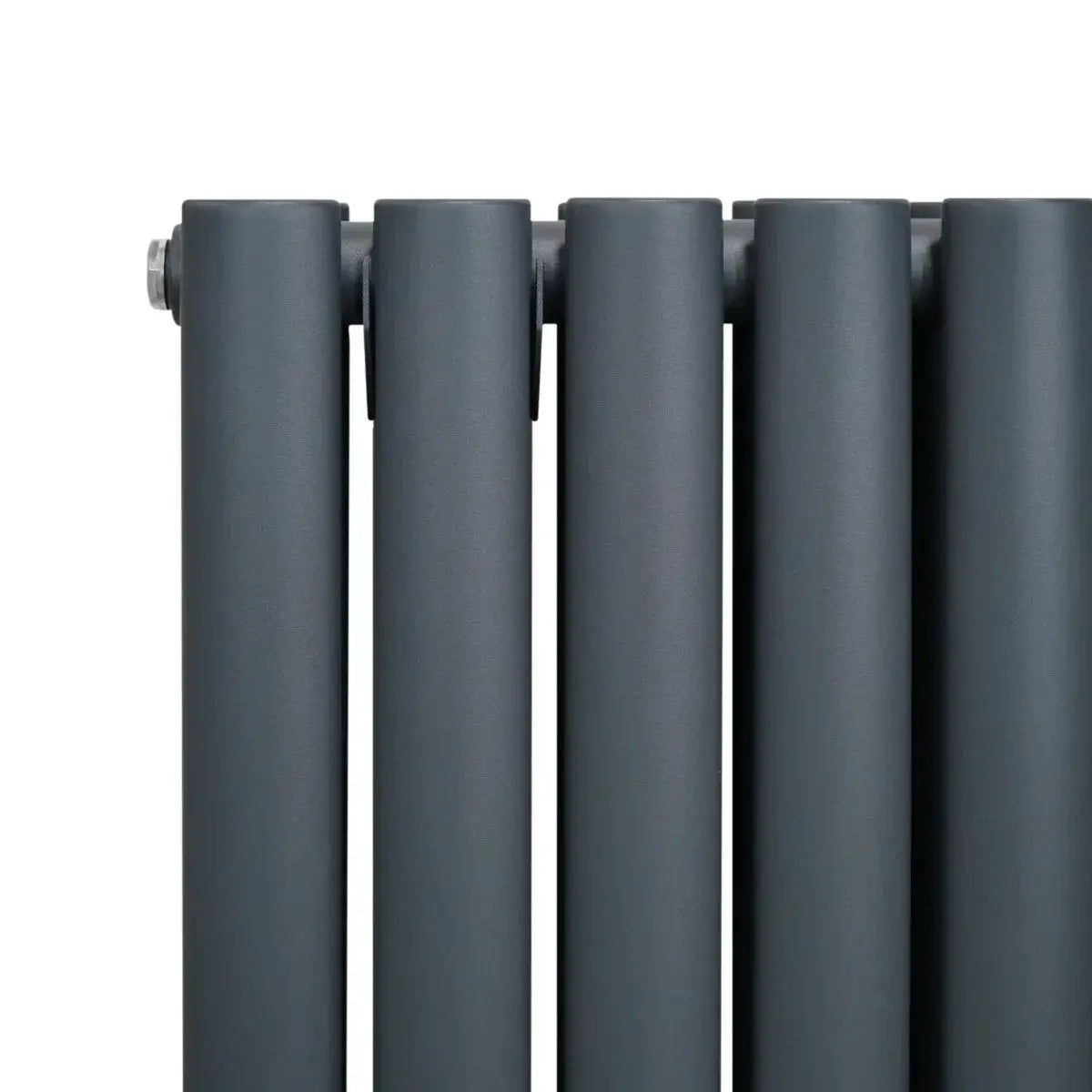 Monster Shop Oval Column Radiator & Valves - 600mm x 600mm – Anthracite Grey -
