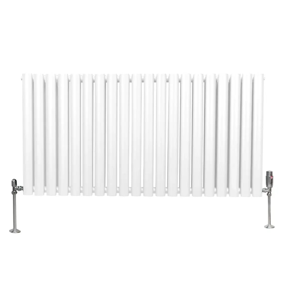 Monster Shop Oval Column Radiator & Valves - 600mm x 1200mm – White -