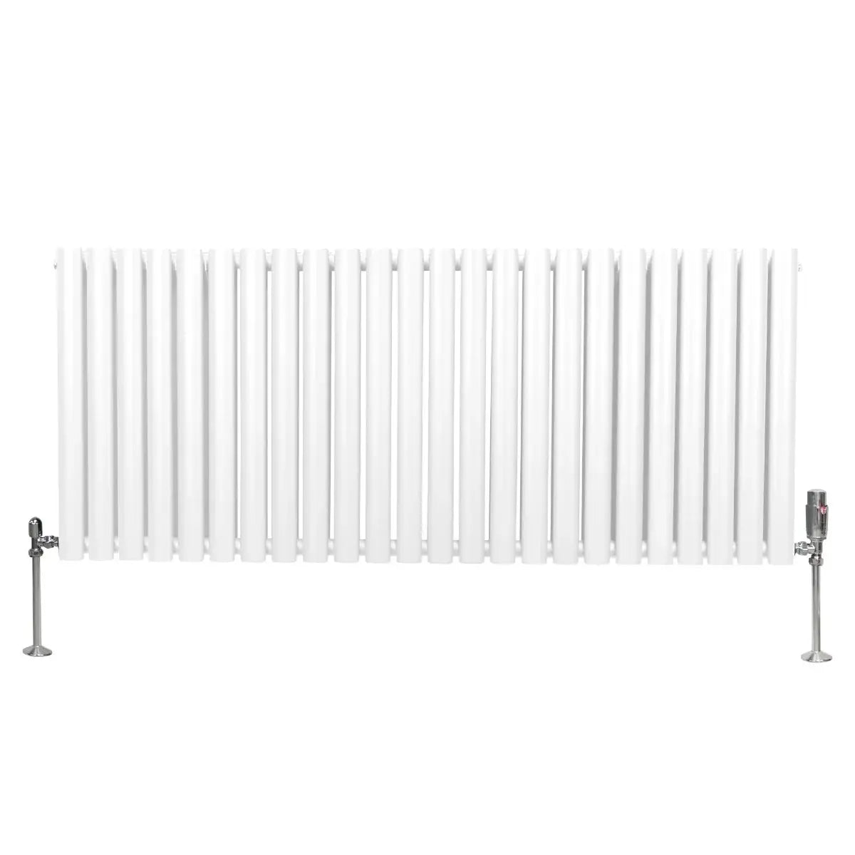Monster Shop Oval Column Radiator & Valves - 600mm x 1440mm – White -
