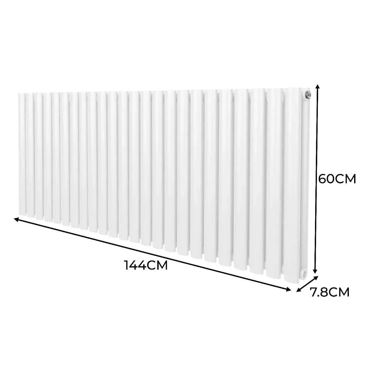 Monster Shop Oval Column Radiator & Valves - 600mm x 1440mm – White -