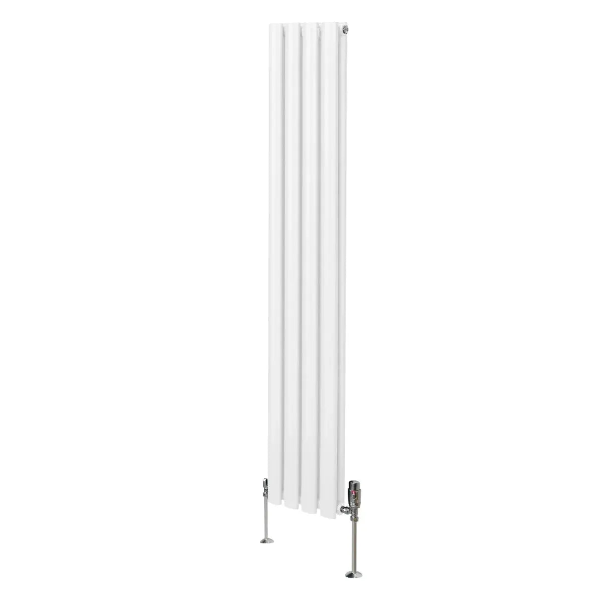 Monster Shop Oval Column Radiator & Valves - 1600mm x 240mm – White -