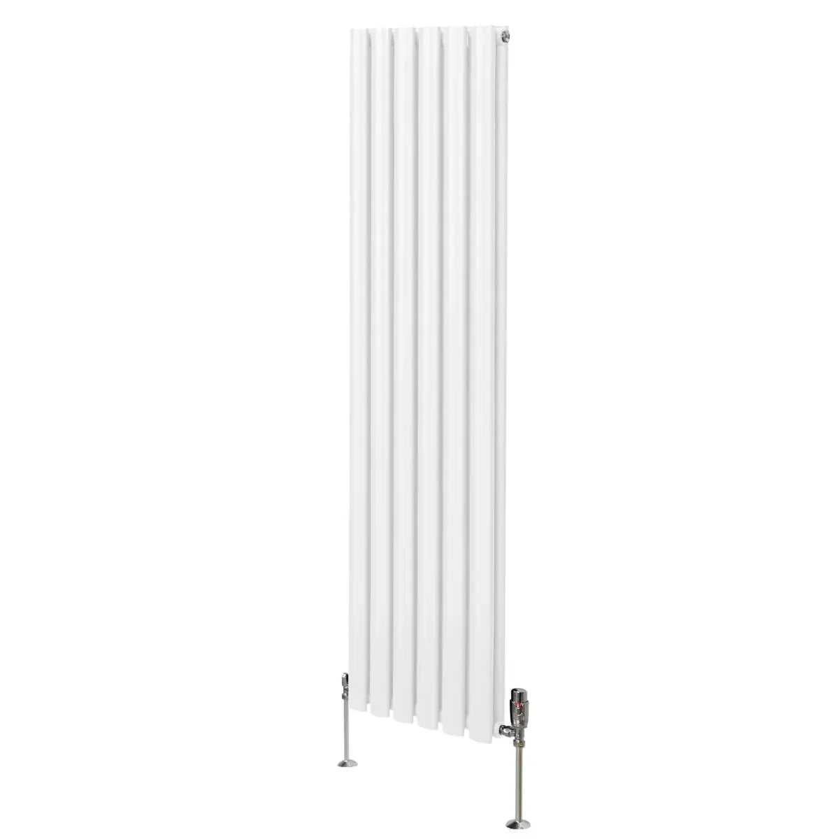 Monster Shop Oval Column Radiator & Valves - 1600mm x 360mm – White -