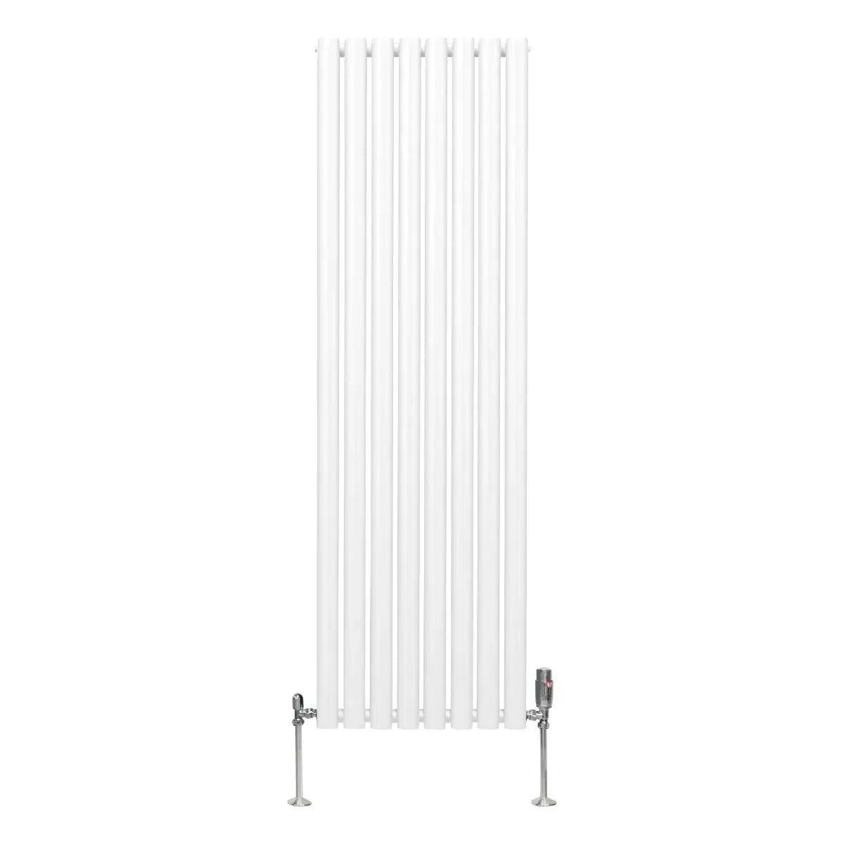 Monster Shop Oval Column Radiator & Valves - 1600mm x 480mm – White -