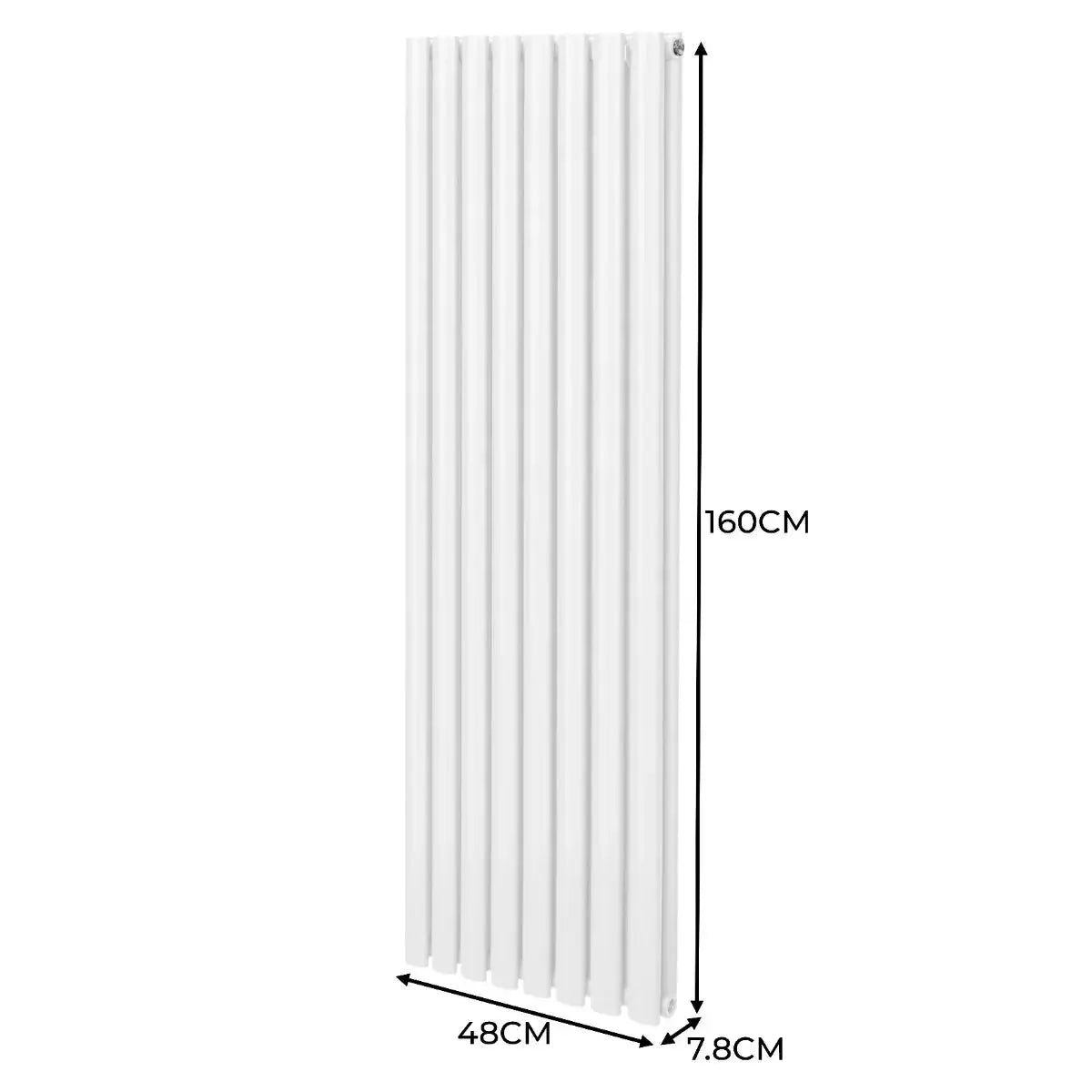 Monster Shop Oval Column Radiator & Valves - 1600mm x 480mm – White -