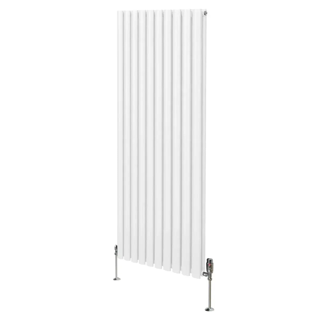 Monster Shop Oval Column Radiator & Valves - 1600mm x 600mm – White -