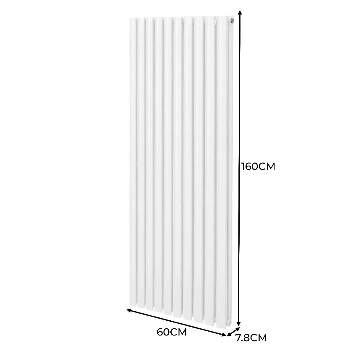 Monster Shop Oval Column Radiator & Valves - 1600mm x 600mm – White -
