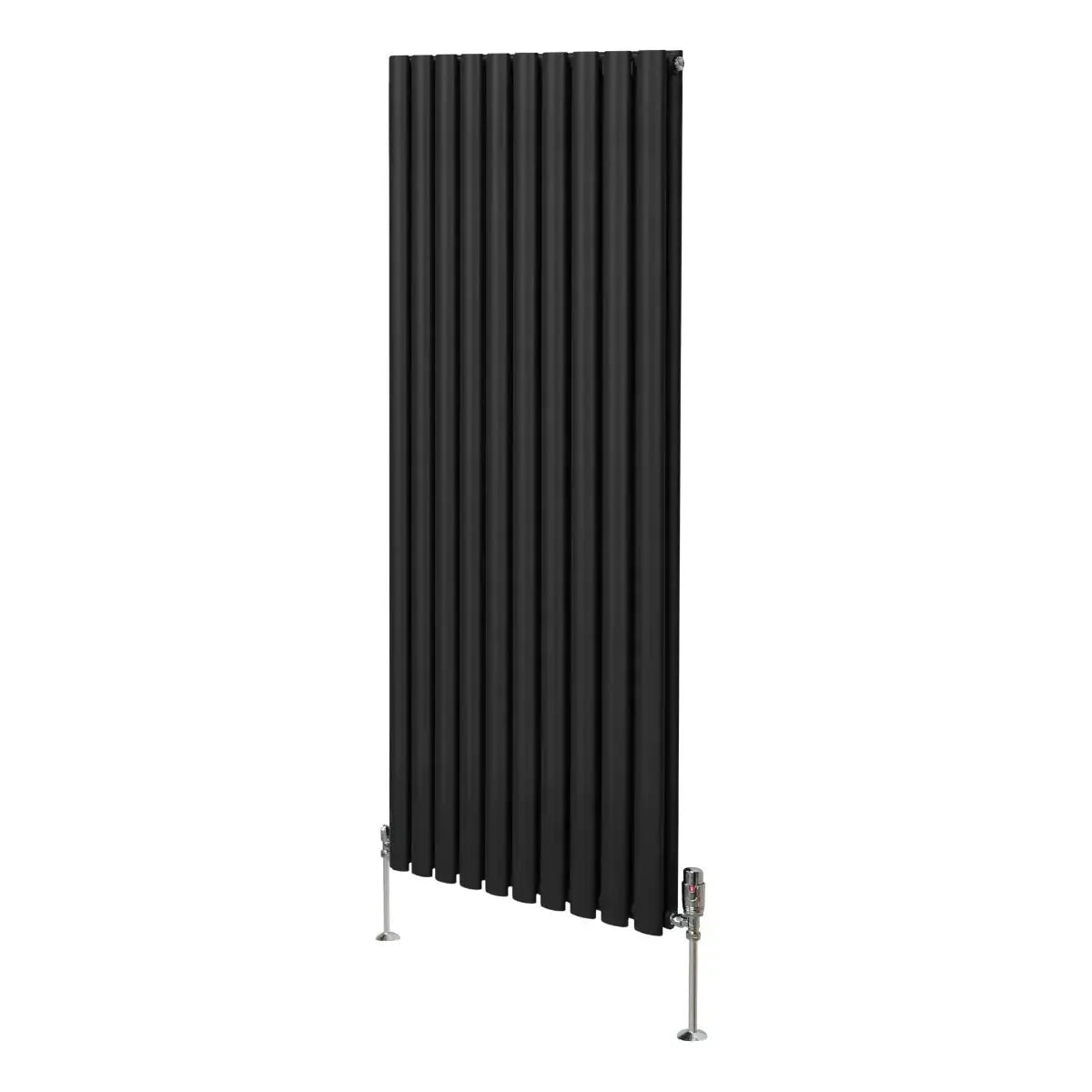 Monster Shop Oval Column Radiator & Valves - 1600mm x 600mm – Black -