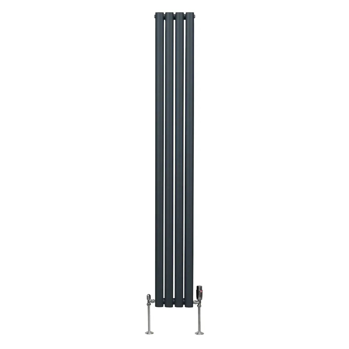 Monster Shop Oval Column Radiator & Valves - 1800mm x 240mm – Anthracite Grey -