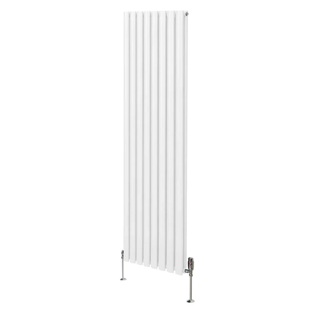 Monster Shop Oval Column Radiator & Valves - 1800mm x 480mm – White -