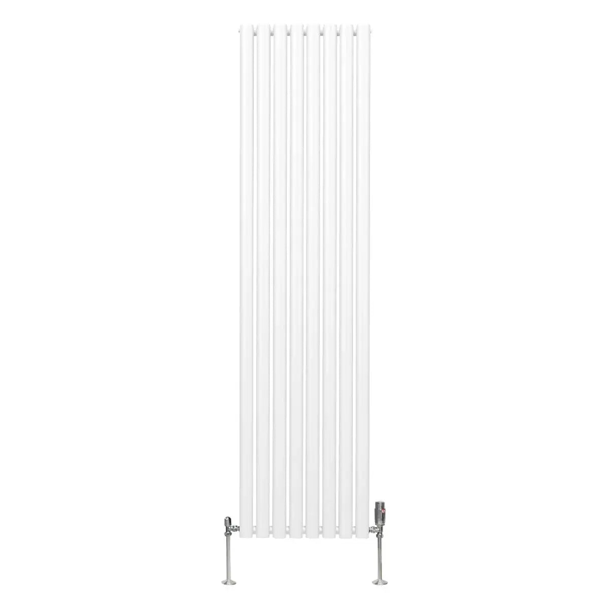 Monster Shop Oval Column Radiator & Valves - 1800mm x 480mm – White -