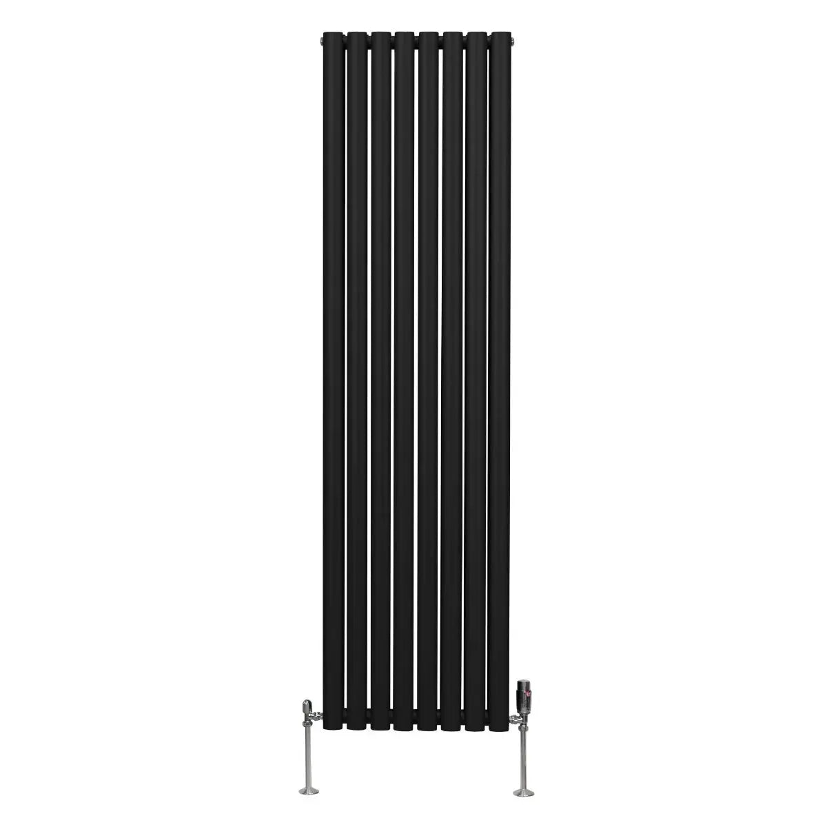 Monster Shop Oval Column Radiator & Valves - 1800mm x 480mm – Black -