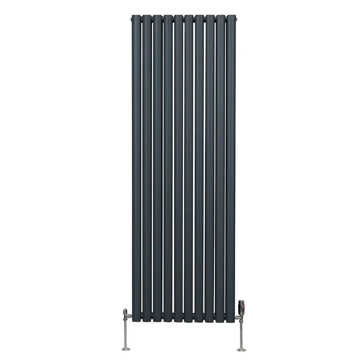 Monster Shop Oval Column Radiator & Valves - 1800mm x 600mm – Anthracite Grey -