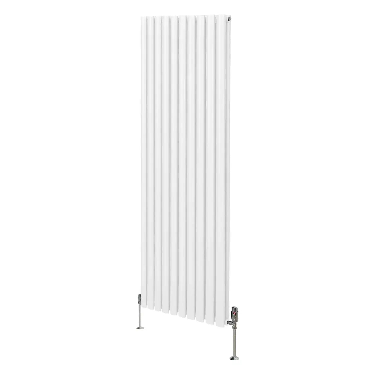 Monster Shop Oval Column Radiator & Valves - 1800mm x 600mm – White -