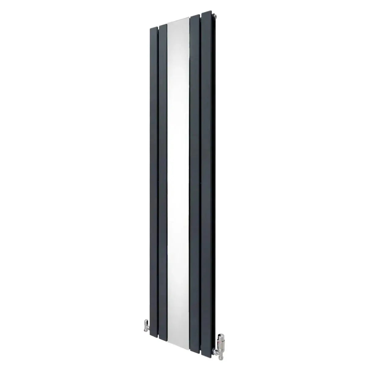 Monster Shop Flat Mirror Radiator & Valves - 1800mm x 425mm - Anthracite Grey -
