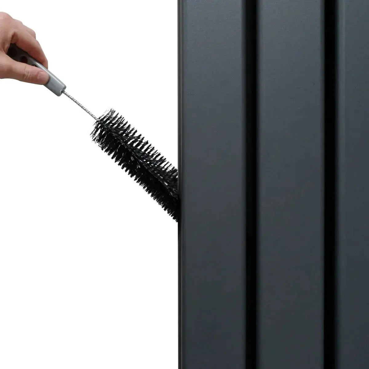 Monster Shop Flat Mirror Radiator & Valves - 1800mm x 425mm - Anthracite Grey -