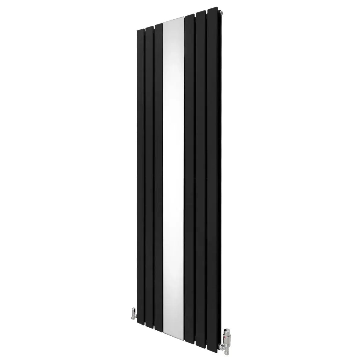 Monster Shop Flat Mirror Radiator & Valves - 1800mm x 565mm - Black -