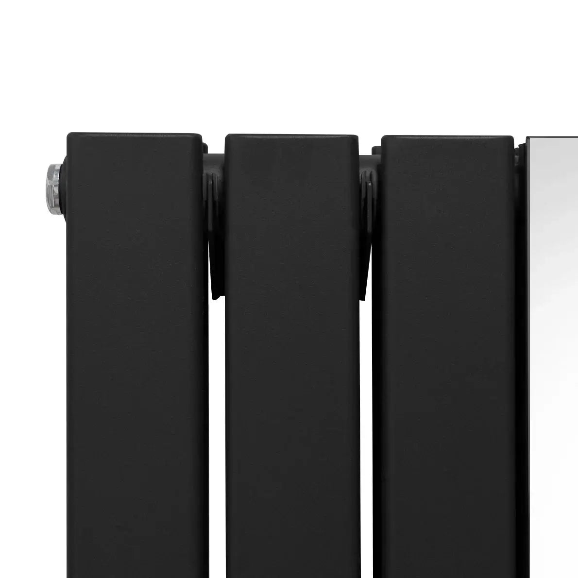 Monster Shop Flat Mirror Radiator & Valves - 1800mm x 565mm - Black -