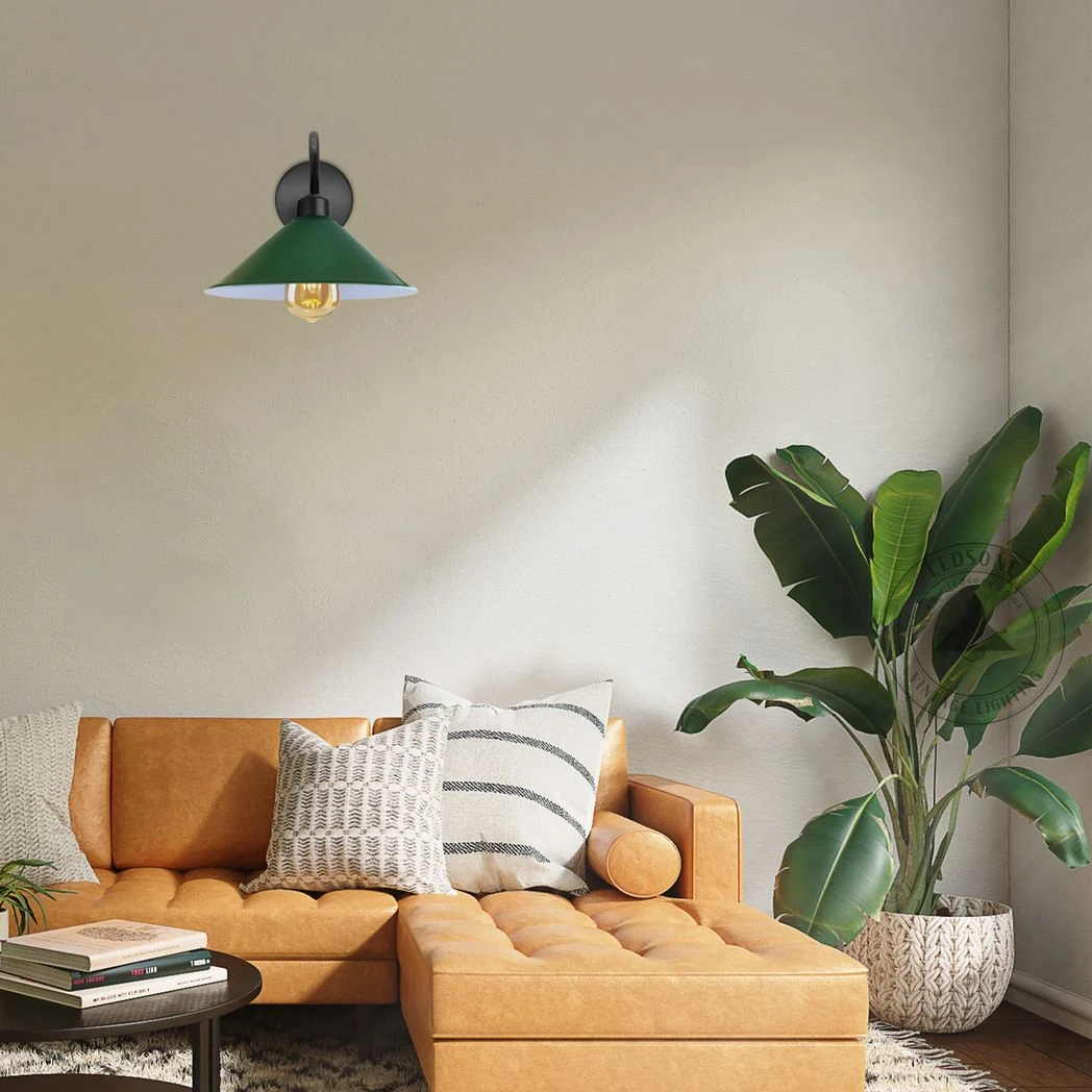 Eco Wall Light Fixture E27 Cone Shade Swan Neck For Home by Un-branded
