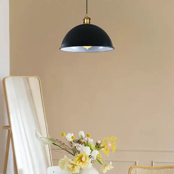 LEDSONE Black inner White Vintage Ceiling Pendant Light Shade Hanging Lamp Lights - Pendant Lights