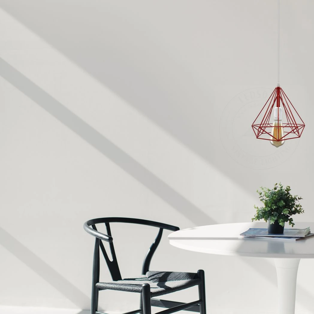 LEDSONE Vintage Pendant Light 8In Geometric Cage Loft - Ceiling Lights