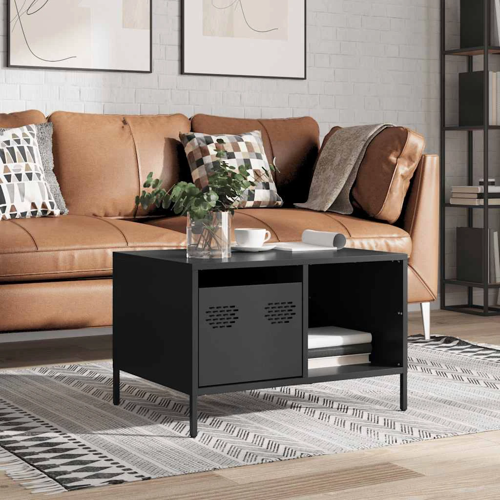 VidaXL Coffee Table 68.5x50x43.5 cm Cold Rolled Steel Industrial Living Room Decor by vidaXL