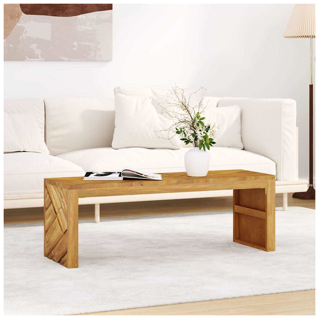 vidaXL vidaXL Coffee Table 110x35x38 cm Solid Teak Wood Durable Finish For Living Room Decor - Coffee Table
