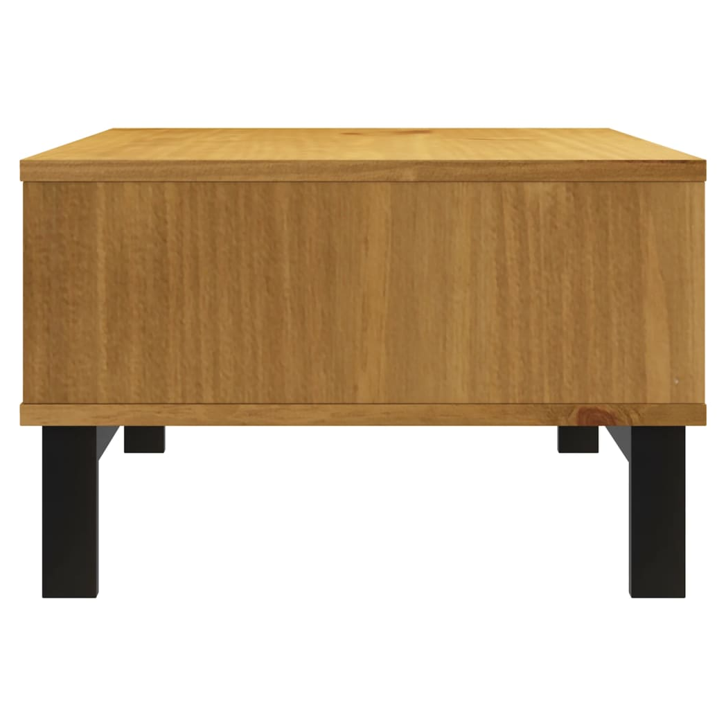 vidaXL vidaXL Coffee Table 100x50x32.5 cm Solid Pine Wood Two Tier Open Storage Black Legs Living Room - Coffee Table