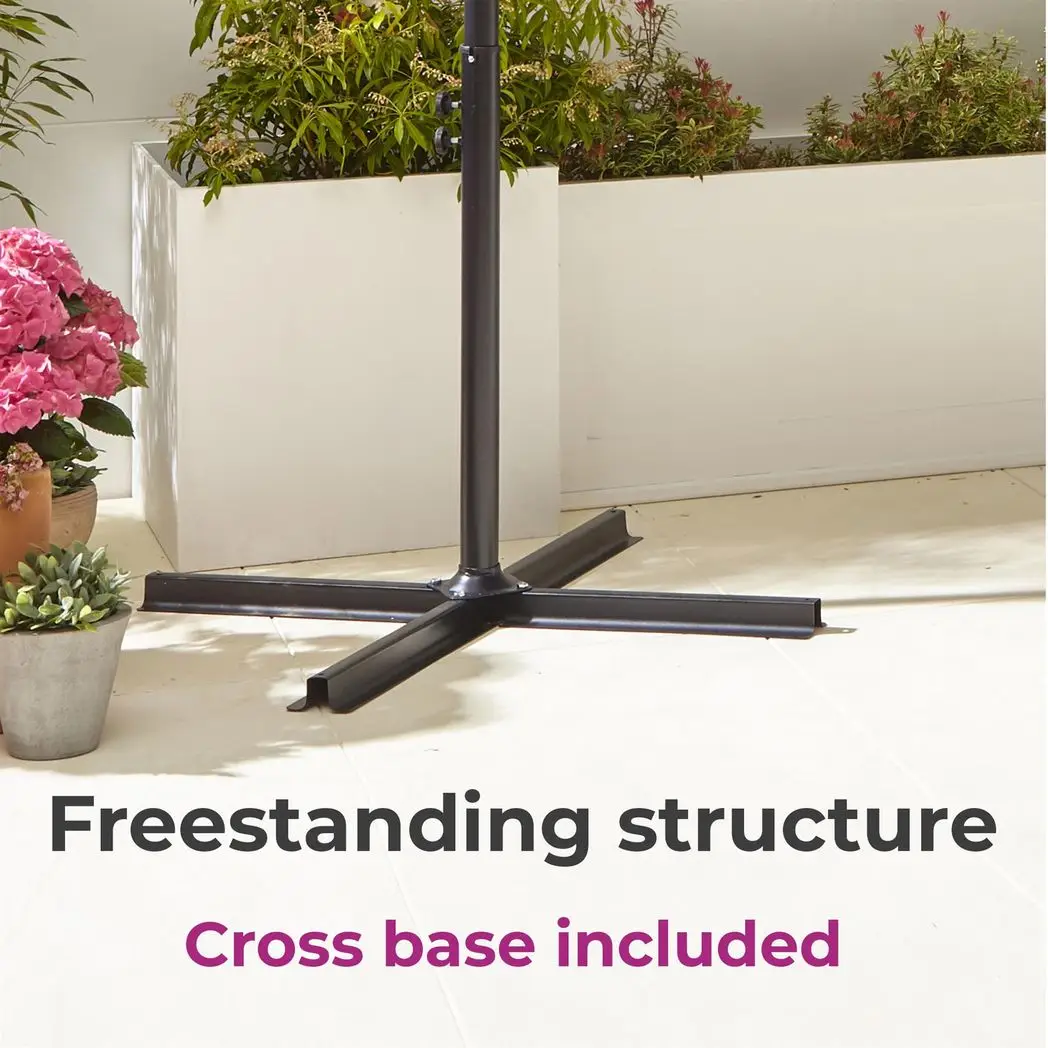 Neo Neo 3M Grey Outdoor Freestanding Parasol with Led Lights - Parasol
