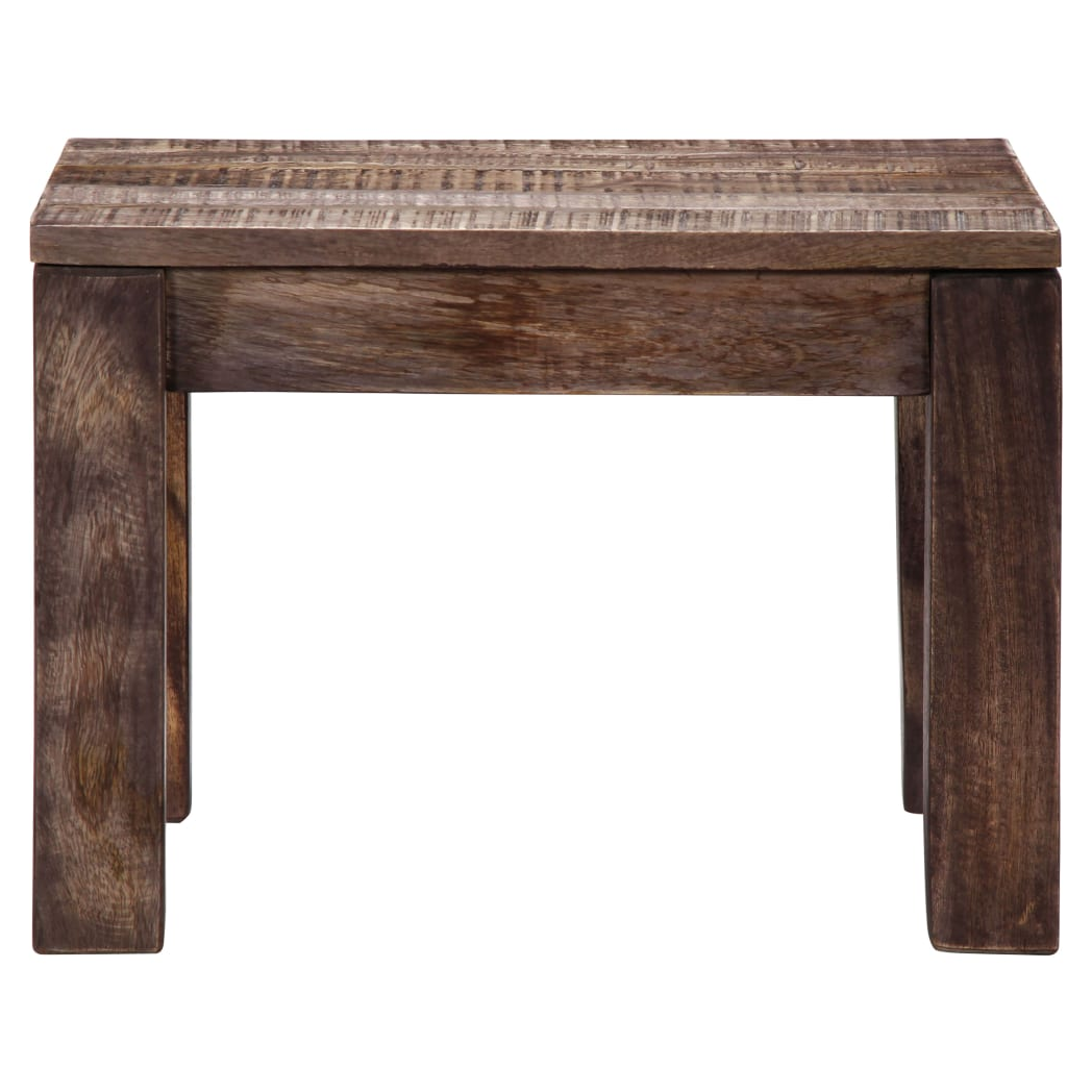 vidaXL Rustic Mango Wood Coffee Table 50x50x35 Cm Solid Top Ideal for Living Room Decor - Coffee Table