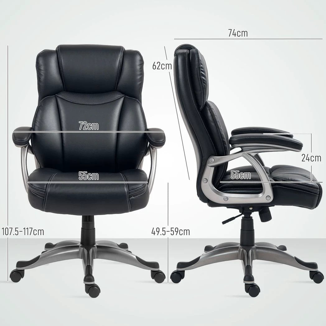 HOMCOM Tilting Executive Office Chair, PU Leather Desk Chair -