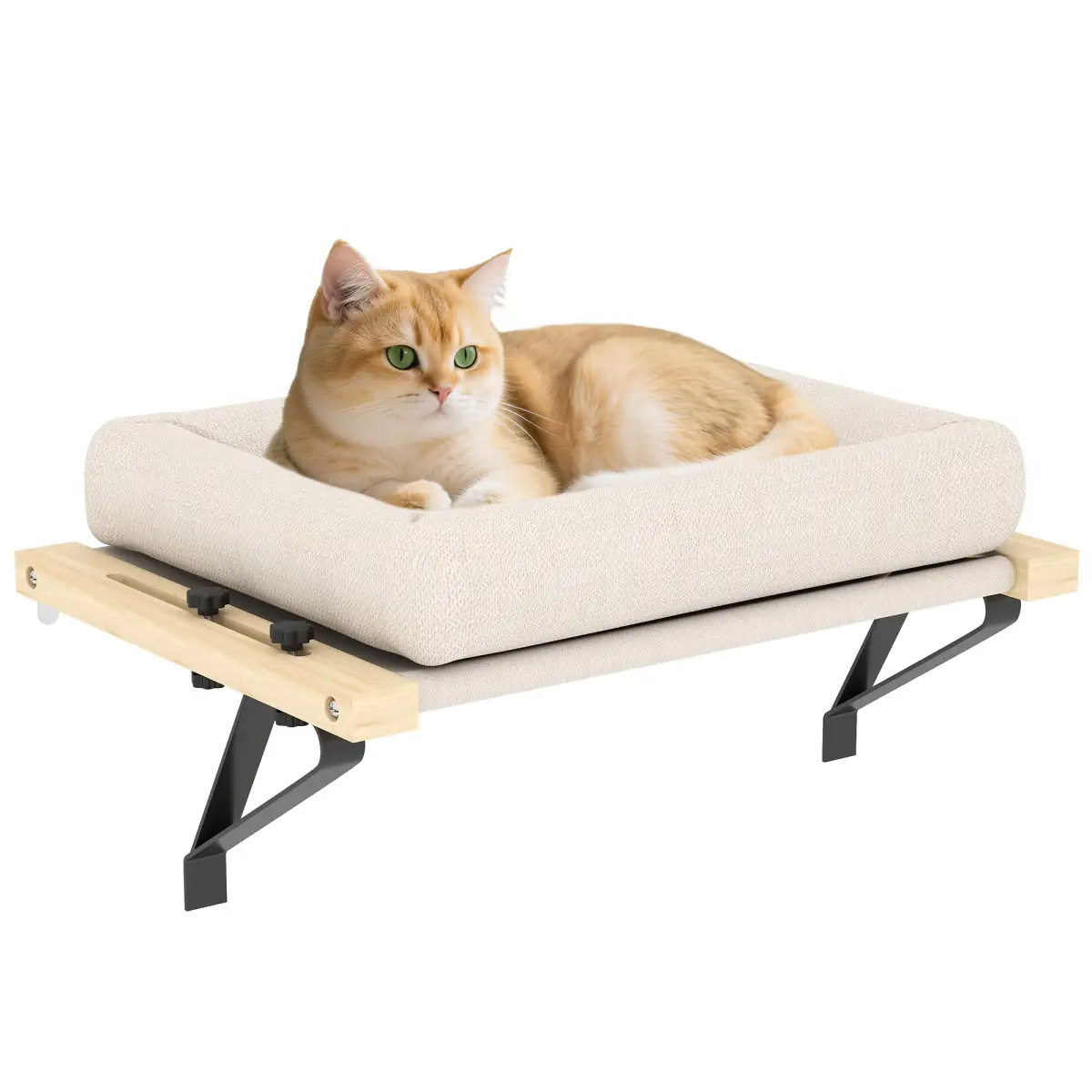 PawHut PawHut Cat Radiator Bed, Adjustable Hanging Cat Hammock with Cushion, Cream - Cat Beds
