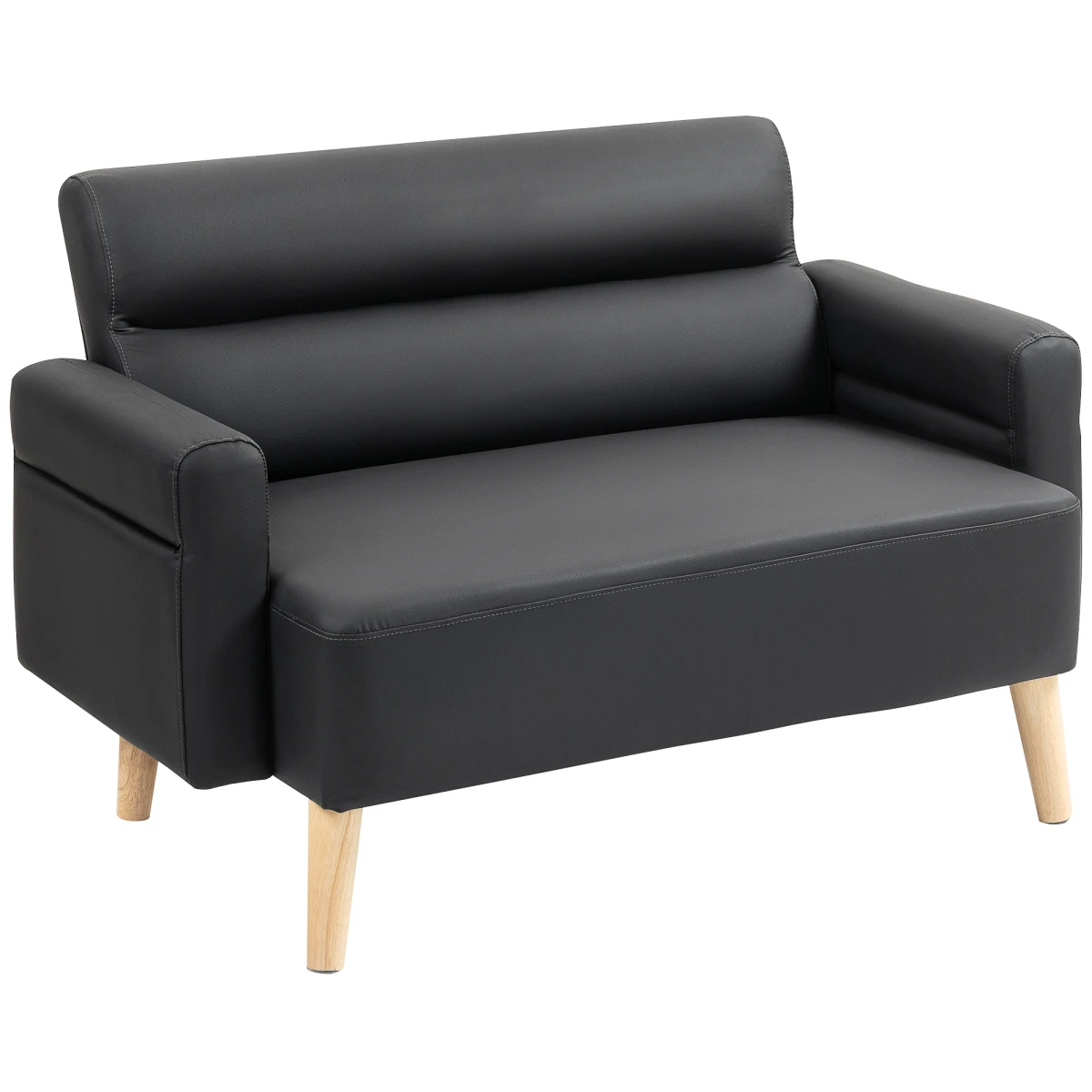 HOMCOM 2 Seater Sofa Compact Faux Leather For Small Spaces by HOMCOM
