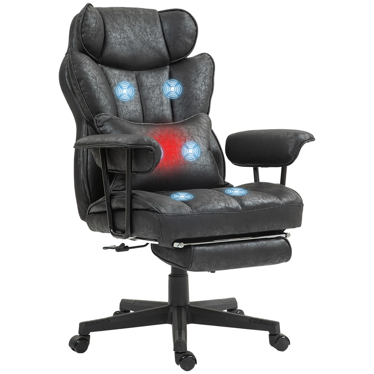 HOMCOM Massage Office Chair 140 Degree Six Point Massage - Office Chair