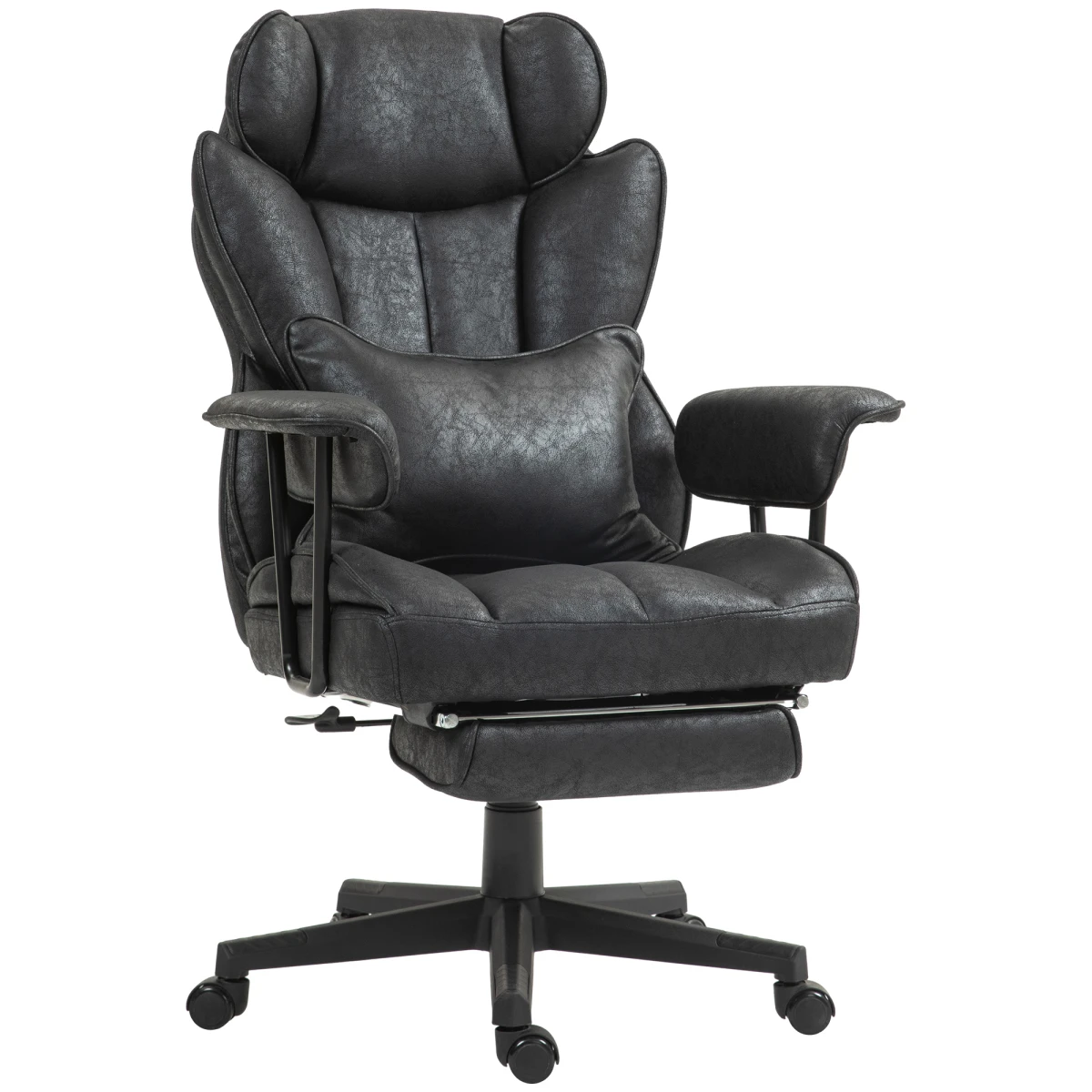 HOMCOM Office Chair 16cm Padding Ergonomic Foot Rest Desk - Office Chair