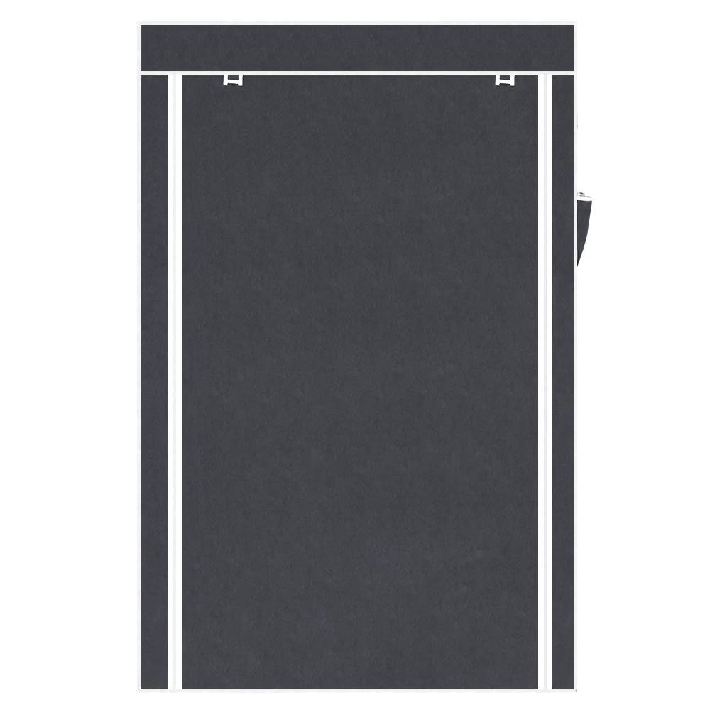 N/A 64" Portable Closet Storage Organizer Wardrobe Clothes Rack with Shelves Gray -