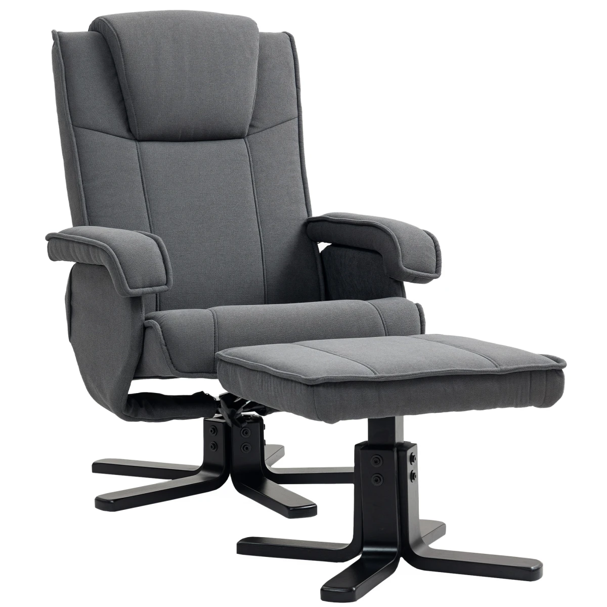 HOMCOM Velvet Recliner Medium Footstool 135 Degree Home by HOMCOM