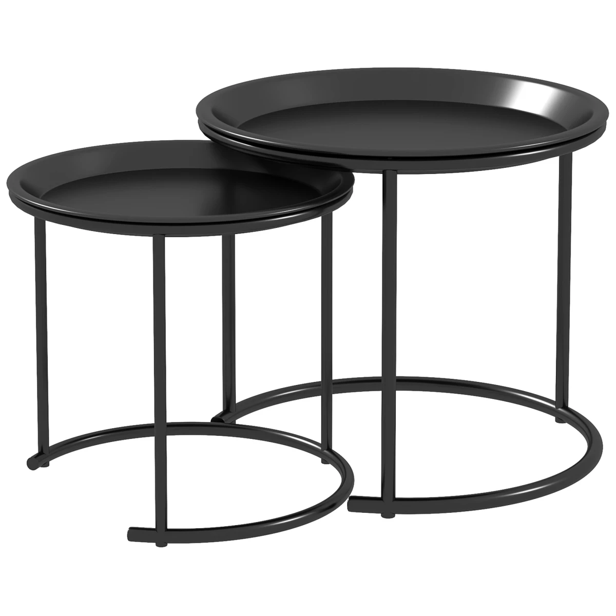 HOMCOM HOMCOM Nesting Tables Tray Removable Living Room - Nest of Tables