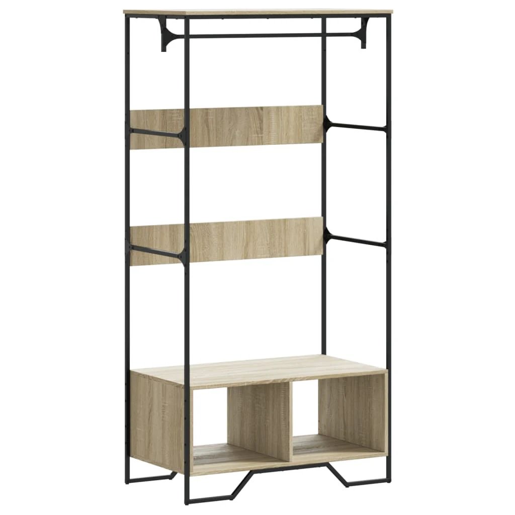 vidaXL Wardrobe Black 90x50x180 cm Engineered Wood by vidaXL